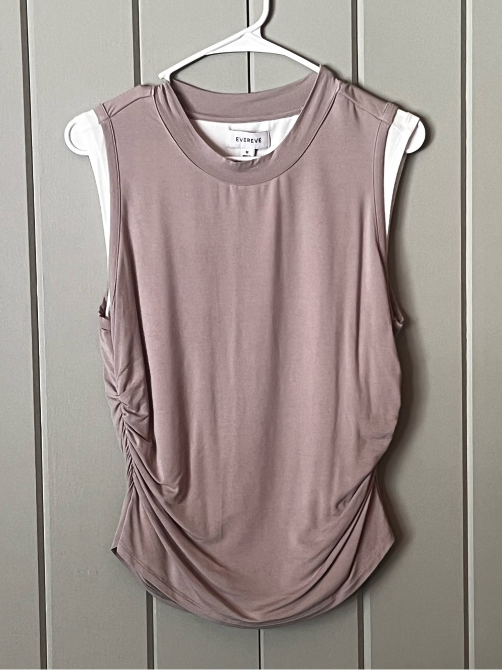 Evereve Taupe/Tan/Blush and Cream Double layer Medium Schrunched Tank